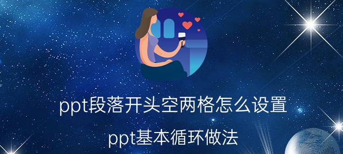 ppt段落开头空两格怎么设置 ppt基本循环做法？